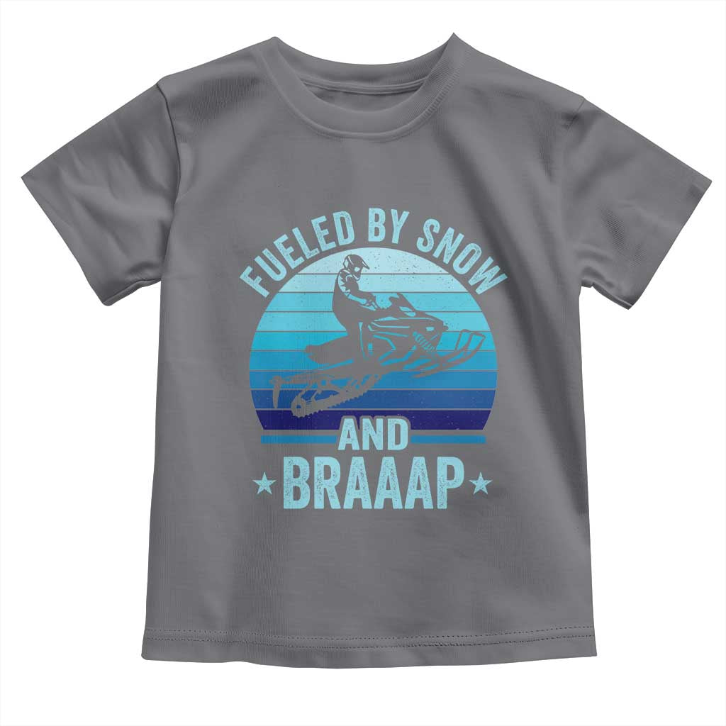 Funny Snowmobile Toddler T Shirt Fueled By Snow And Braaap Winter Sports - Wonder Print Shop