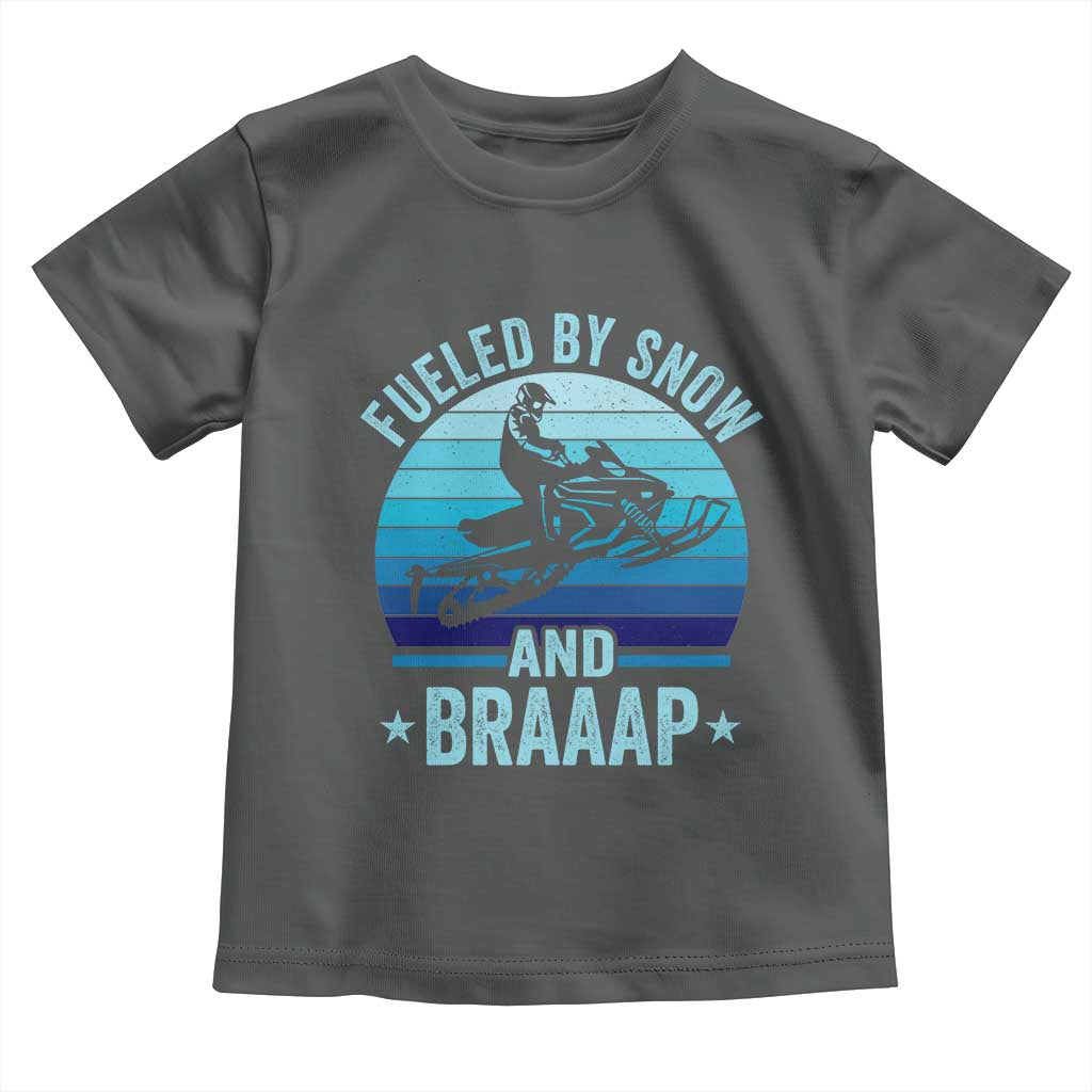 Funny Snowmobile Toddler T Shirt Fueled By Snow And Braaap Winter Sports - Wonder Print Shop