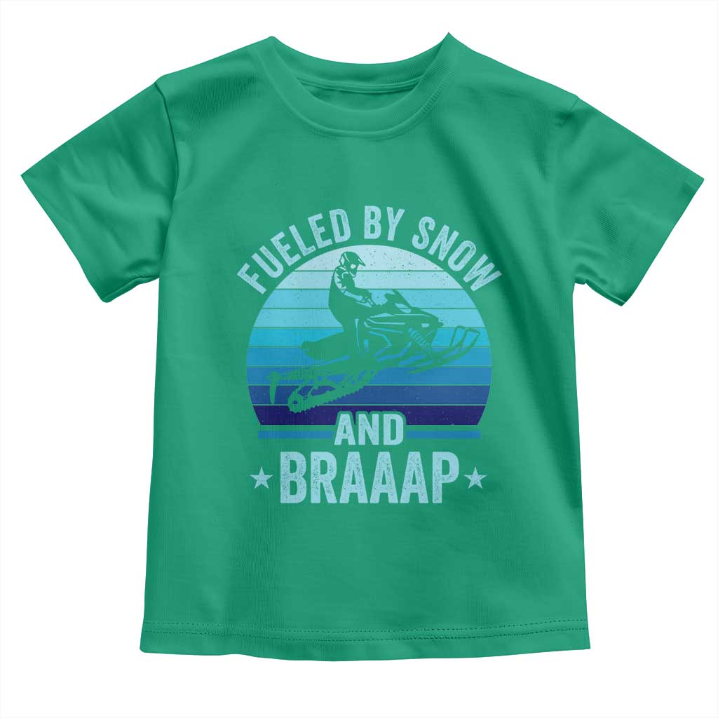 Funny Snowmobile Toddler T Shirt Fueled By Snow And Braaap Winter Sports - Wonder Print Shop