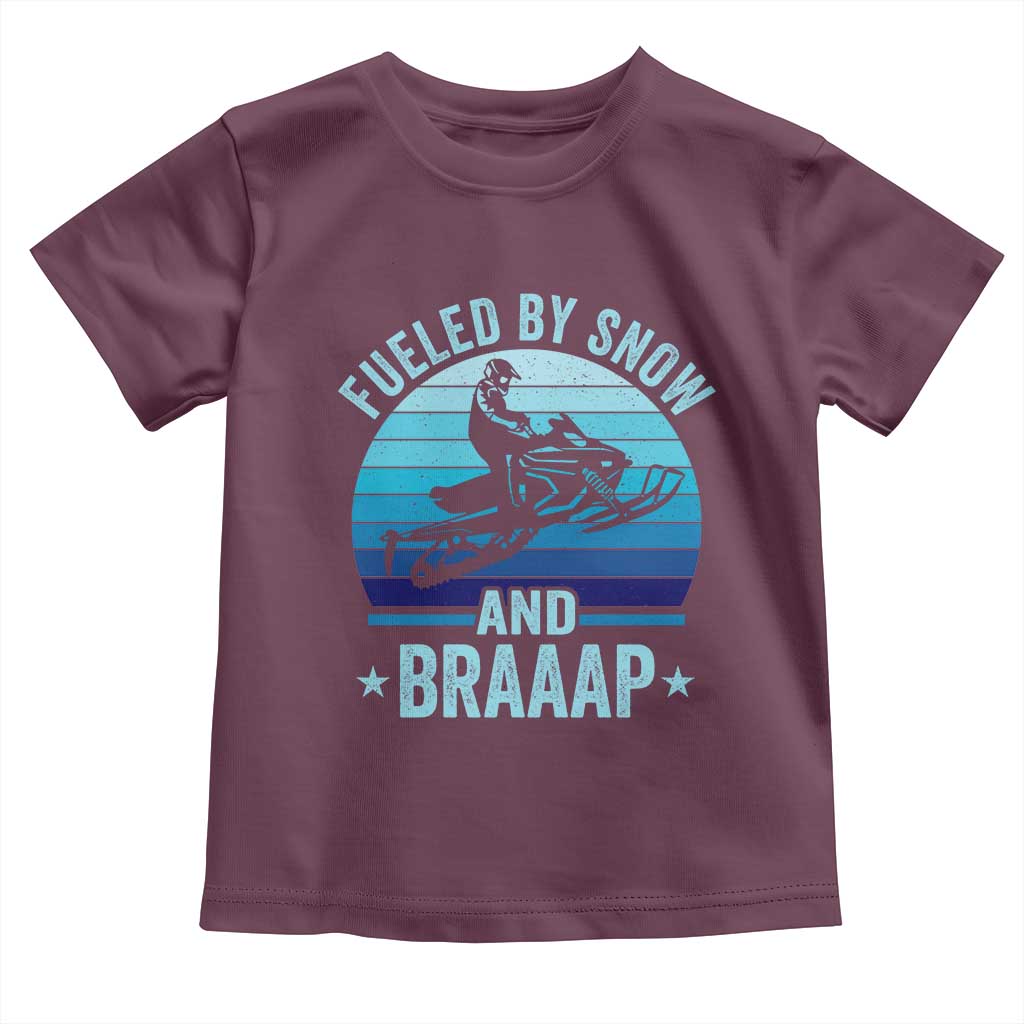 Funny Snowmobile Toddler T Shirt Fueled By Snow And Braaap Winter Sports - Wonder Print Shop