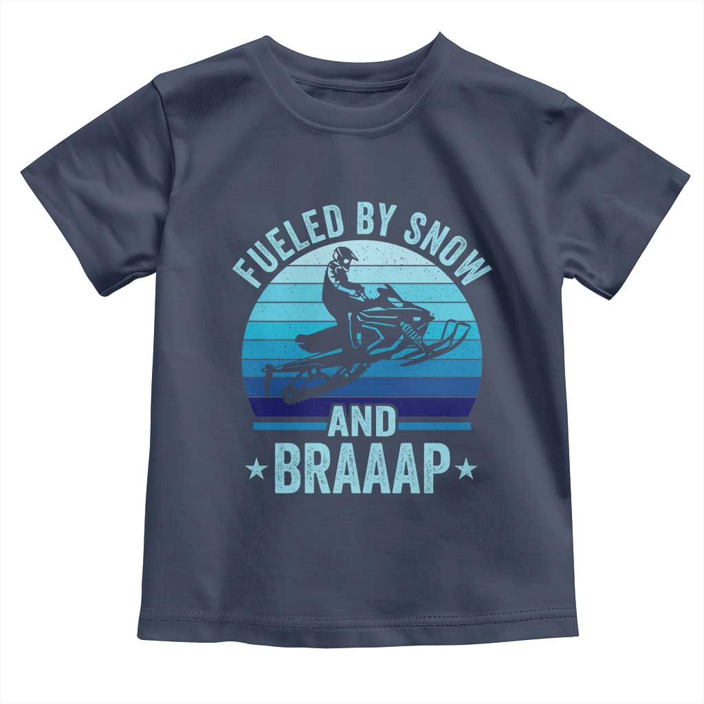 Funny Snowmobile Toddler T Shirt Fueled By Snow And Braaap Winter Sports - Wonder Print Shop
