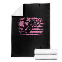 Snowmobile Snowcross Girls Pink American Flag Throw Blanket - Wonder Print Shop