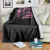 Snowmobile Snowcross Girls Pink American Flag Throw Blanket - Wonder Print Shop