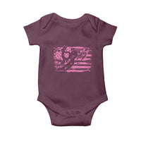 Snowmobile Snowcross Girls Pink American Flag Baby Onesie - Wonder Print Shop