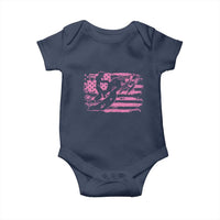 Snowmobile Snowcross Girls Pink American Flag Baby Onesie - Wonder Print Shop