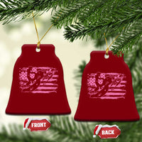 Snowmobile Snowcross Girls Pink American Flag Ceramic Ornament - Wonder Print Shop