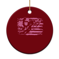 Snowmobile Snowcross Girls Pink American Flag Ceramic Ornament - Wonder Print Shop