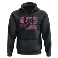 Snowmobile Snowcross Girls Pink American Flag Hoodie - Wonder Print Shop