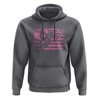 Snowmobile Snowcross Girls Pink American Flag Hoodie - Wonder Print Shop