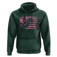 Snowmobile Snowcross Girls Pink American Flag Hoodie - Wonder Print Shop