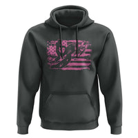 Snowmobile Snowcross Girls Pink American Flag Hoodie - Wonder Print Shop