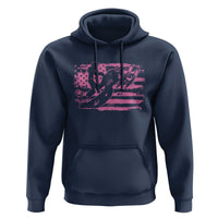Snowmobile Snowcross Girls Pink American Flag Hoodie - Wonder Print Shop
