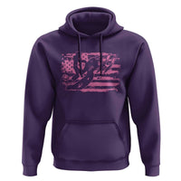 Snowmobile Snowcross Girls Pink American Flag Hoodie - Wonder Print Shop