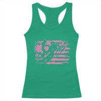 Snowmobile Snowcross Girls Pink American Flag Racerback Tank Top - Wonder Print Shop
