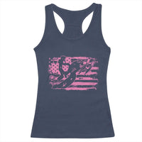 Snowmobile Snowcross Girls Pink American Flag Racerback Tank Top - Wonder Print Shop