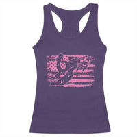 Snowmobile Snowcross Girls Pink American Flag Racerback Tank Top - Wonder Print Shop
