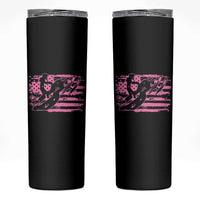 Snowmobile Snowcross Girls Pink American Flag Skinny Tumbler - Wonder Print Shop