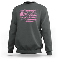 Snowmobile Snowcross Girls Pink American Flag Sweatshirt - Wonder Print Shop