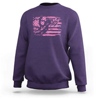 Snowmobile Snowcross Girls Pink American Flag Sweatshirt - Wonder Print Shop