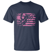 Snowmobile Snowcross Girls Pink American Flag T Shirt - Wonder Print Shop