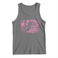 Snowmobile Snowcross Girls Pink American Flag Tank Top - Wonder Print Shop