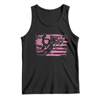 Snowmobile Snowcross Girls Pink American Flag Tank Top - Wonder Print Shop