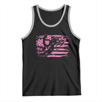 Snowmobile Snowcross Girls Pink American Flag Tank Top - Wonder Print Shop