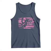 Snowmobile Snowcross Girls Pink American Flag Tank Top - Wonder Print Shop