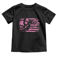 Snowmobile Snowcross Girls Pink American Flag Toddler T Shirt - Wonder Print Shop