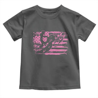 Snowmobile Snowcross Girls Pink American Flag Toddler T Shirt - Wonder Print Shop