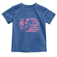 Snowmobile Snowcross Girls Pink American Flag Toddler T Shirt - Wonder Print Shop