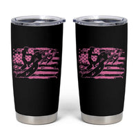 Snowmobile Snowcross Girls Pink American Flag Tumbler Cup - Wonder Print Shop