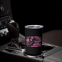 Snowmobile Snowcross Girls Pink American Flag Tumbler Cup - Wonder Print Shop