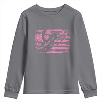 Snowmobile Snowcross Girls Pink American Flag Youth Sweatshirt - Wonder Print Shop