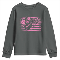 Snowmobile Snowcross Girls Pink American Flag Youth Sweatshirt - Wonder Print Shop