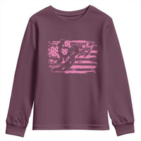 Snowmobile Snowcross Girls Pink American Flag Youth Sweatshirt - Wonder Print Shop