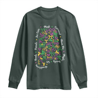 Funny Mardi Gras Alabama Map Coquette Bow Long Sleeve Shirt Moon Pie Carnival Joe Cain Beads