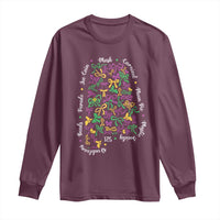 Funny Mardi Gras Alabama Map Coquette Bow Long Sleeve Shirt Moon Pie Carnival Joe Cain Beads