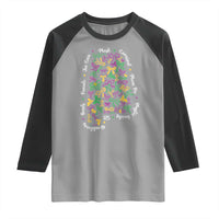 Funny Mardi Gras Alabama Map Coquette Bow Raglan Shirt Moon Pie Carnival Joe Cain Beads