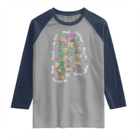 Funny Mardi Gras Alabama Map Coquette Bow Raglan Shirt Moon Pie Carnival Joe Cain Beads