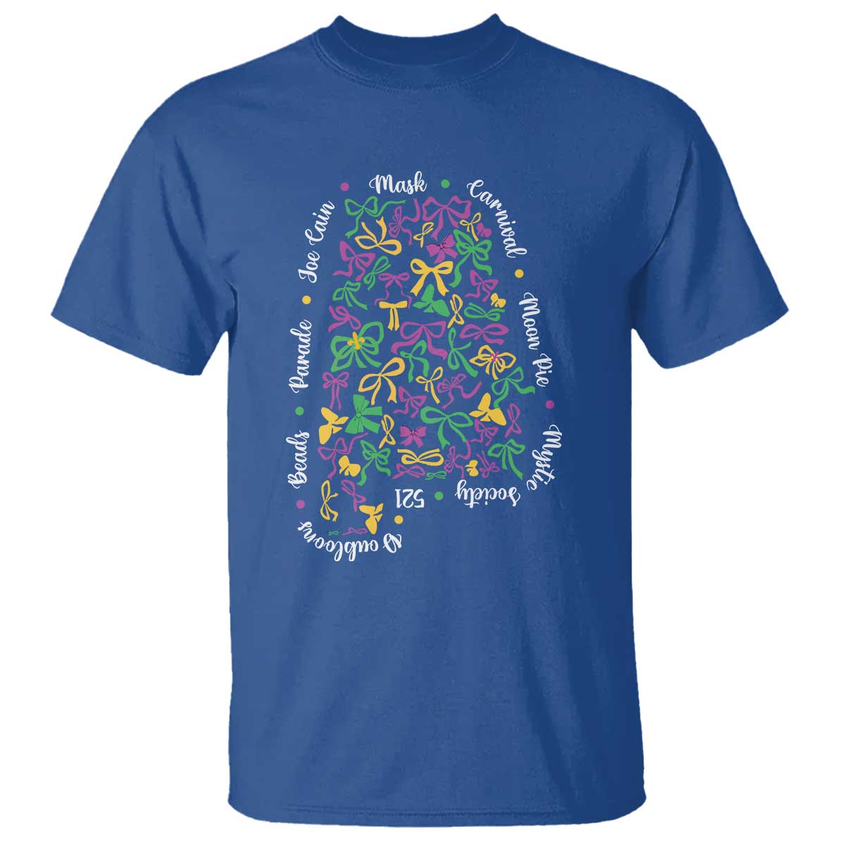 Funny Mardi Gras Alabama Map Coquette Bow T Shirt Moon Pie Carnival Joe Cain Beads