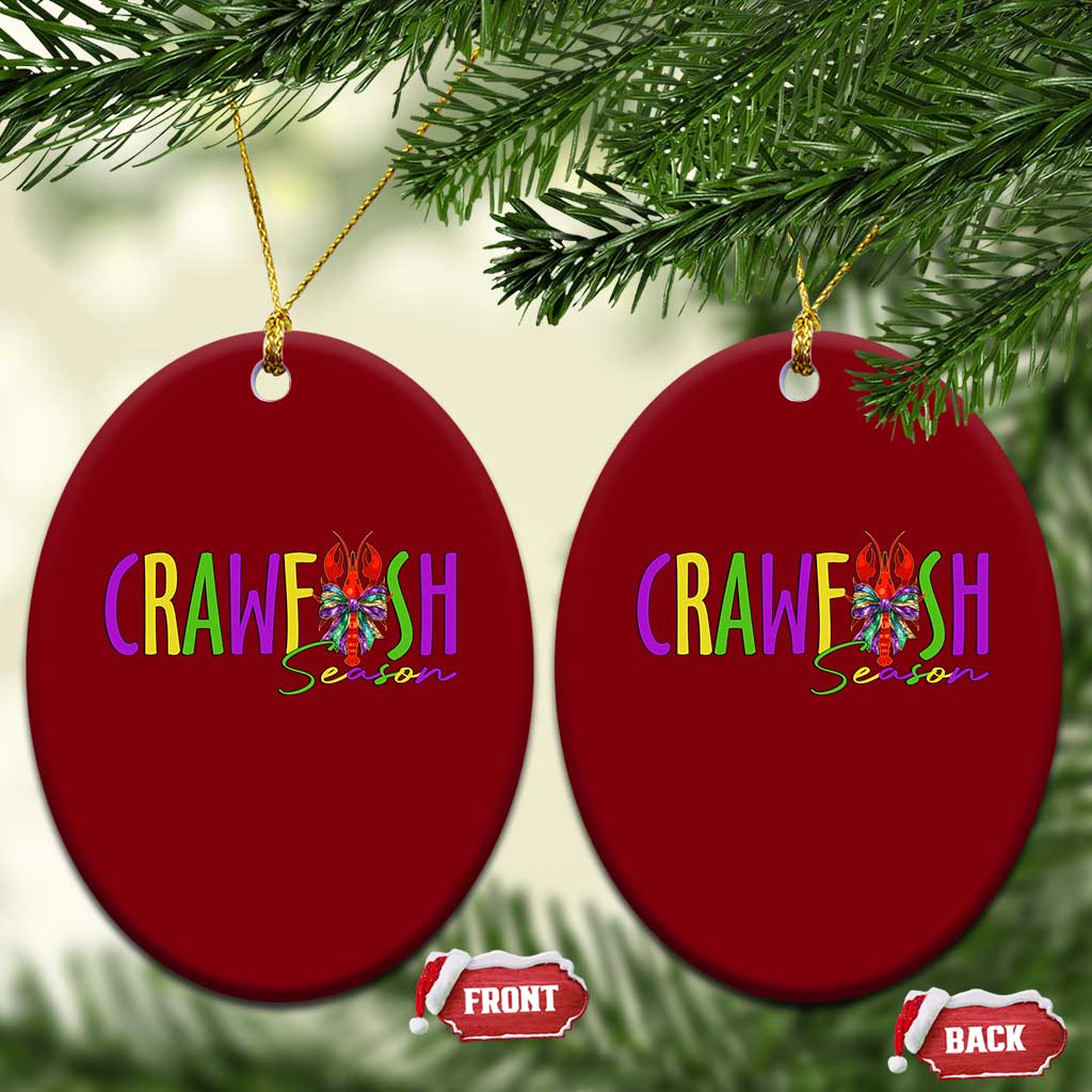 Funny Mardi Gras Cajun Crawfish Season Ceramic Ornament