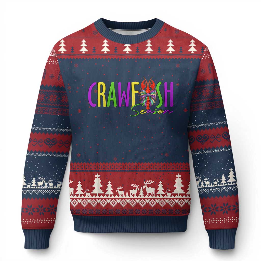 Funny Mardi Gras Cajun Crawfish Season Ugly Christmas Sweater
