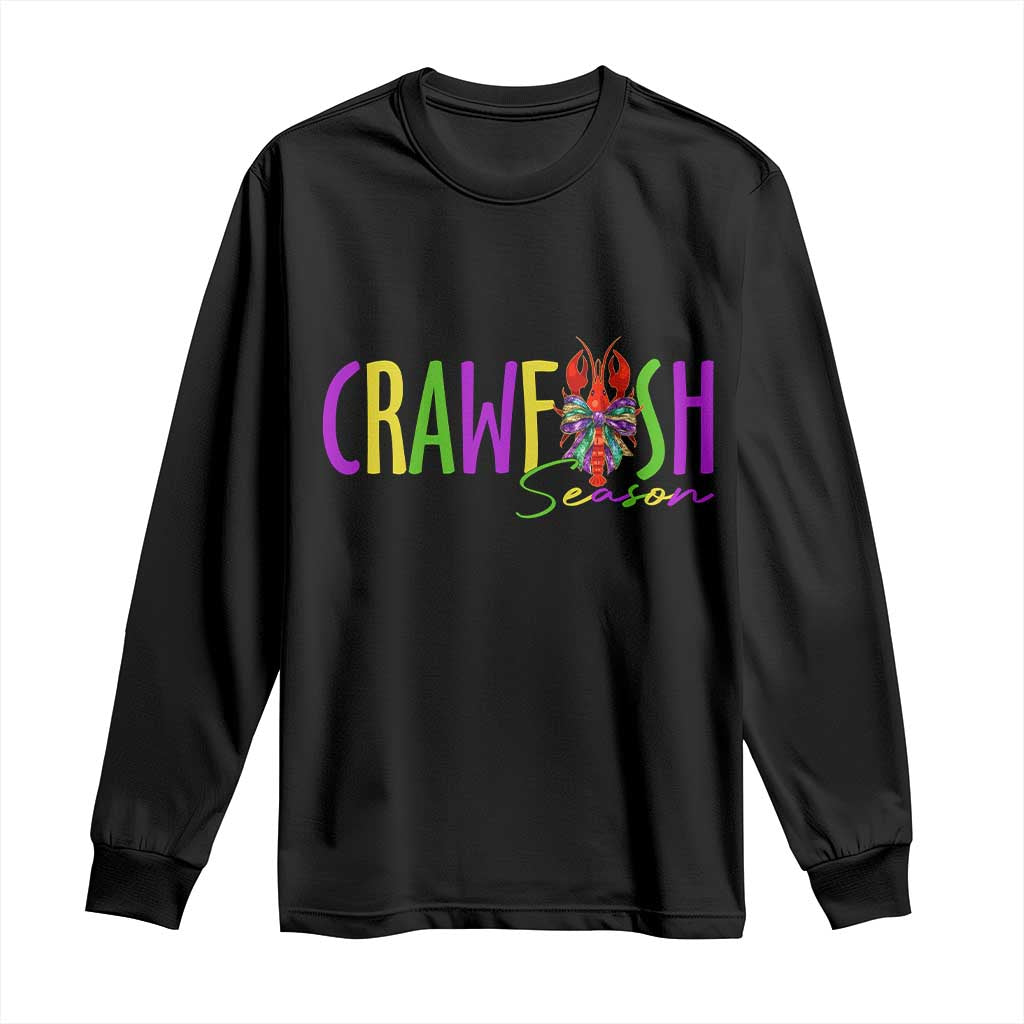 Funny Mardi Gras Cajun Crawfish Season Long Sleeve Shirt