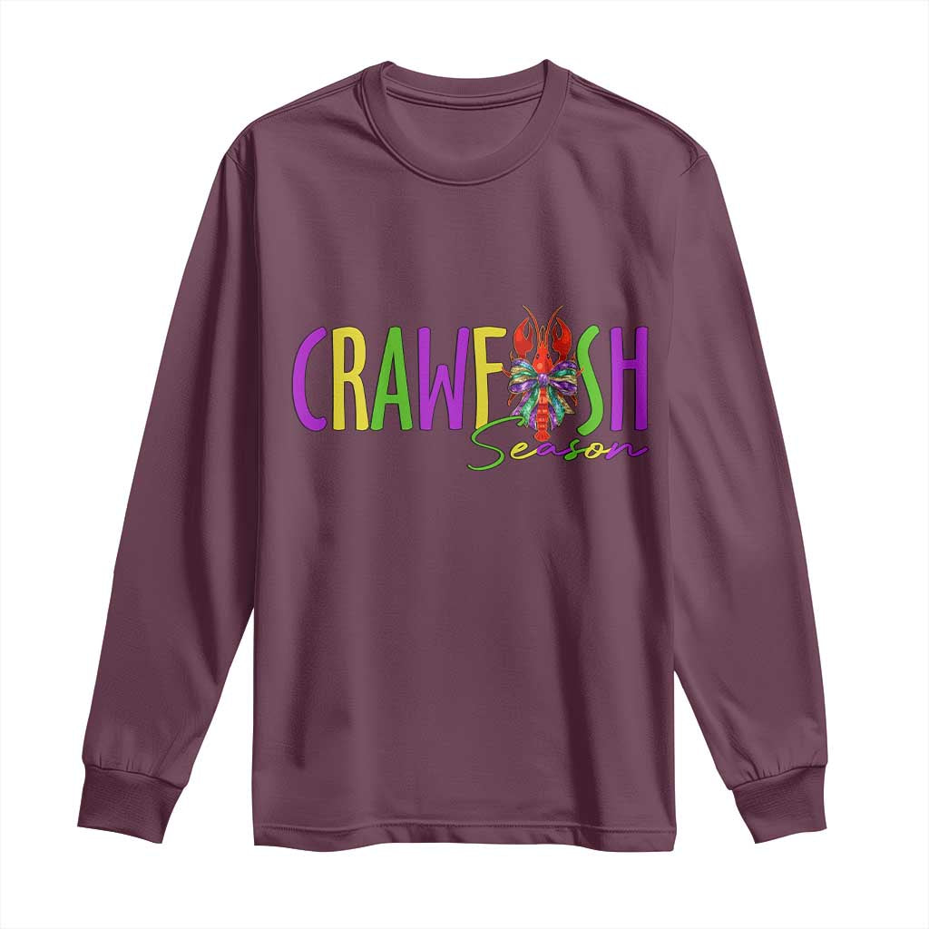 Funny Mardi Gras Cajun Crawfish Season Long Sleeve Shirt