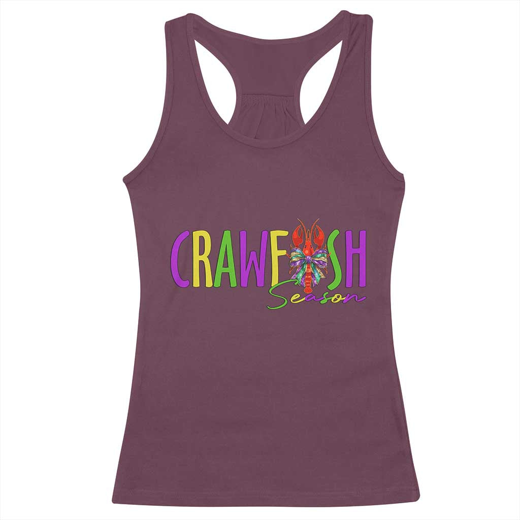 Funny Mardi Gras Cajun Crawfish Season Racerback Tank Top