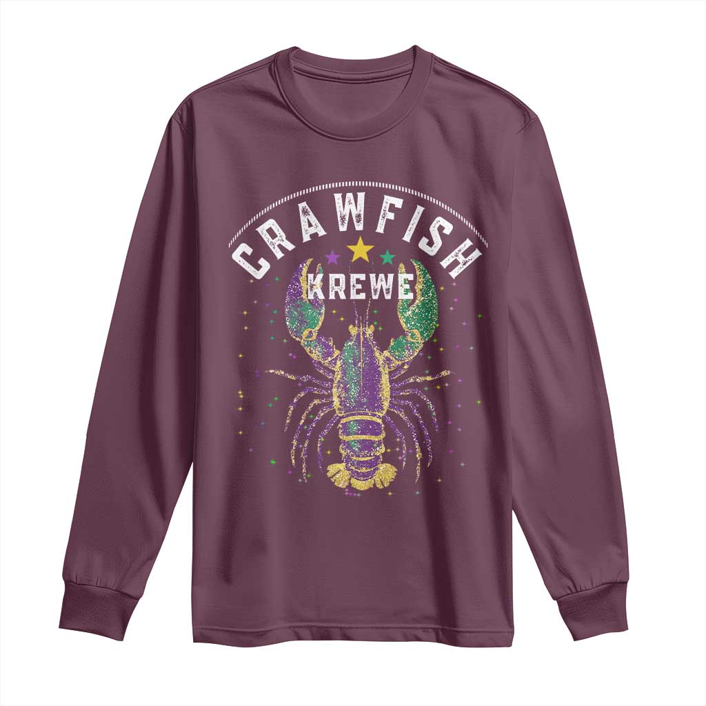 Funny Cajun Crawfish Boil Mardi Gras Long Sleeve Shirt Crawfish Krewe