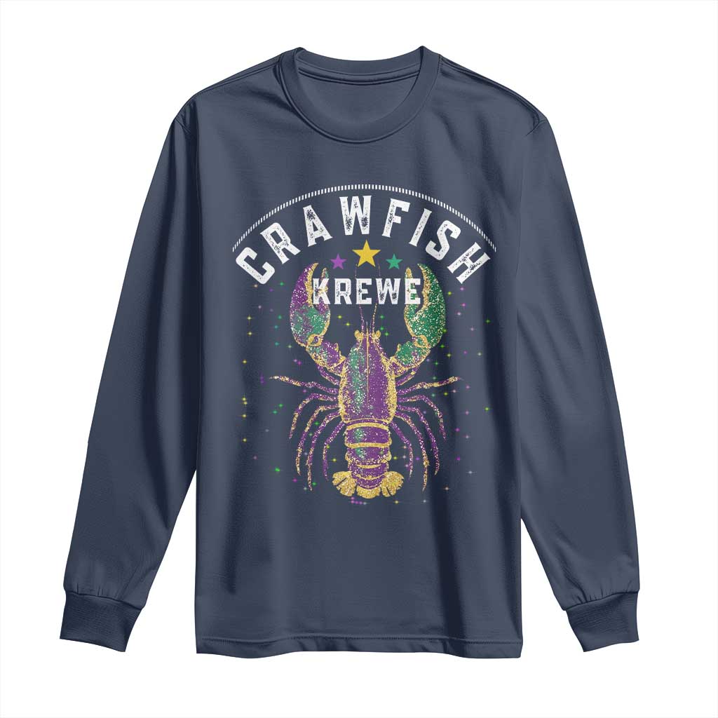 Funny Cajun Crawfish Boil Mardi Gras Long Sleeve Shirt Crawfish Krewe