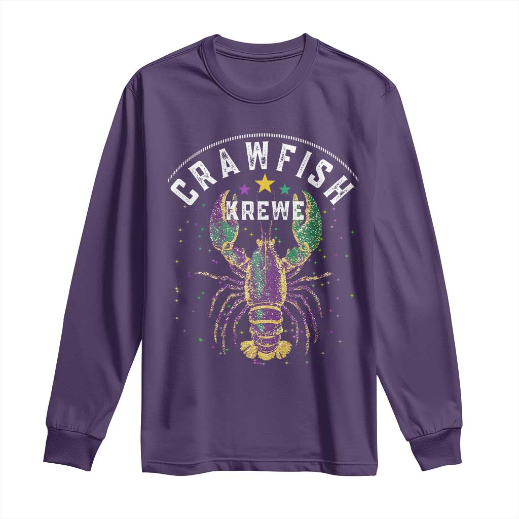 Funny Cajun Crawfish Boil Mardi Gras Long Sleeve Shirt Crawfish Krewe