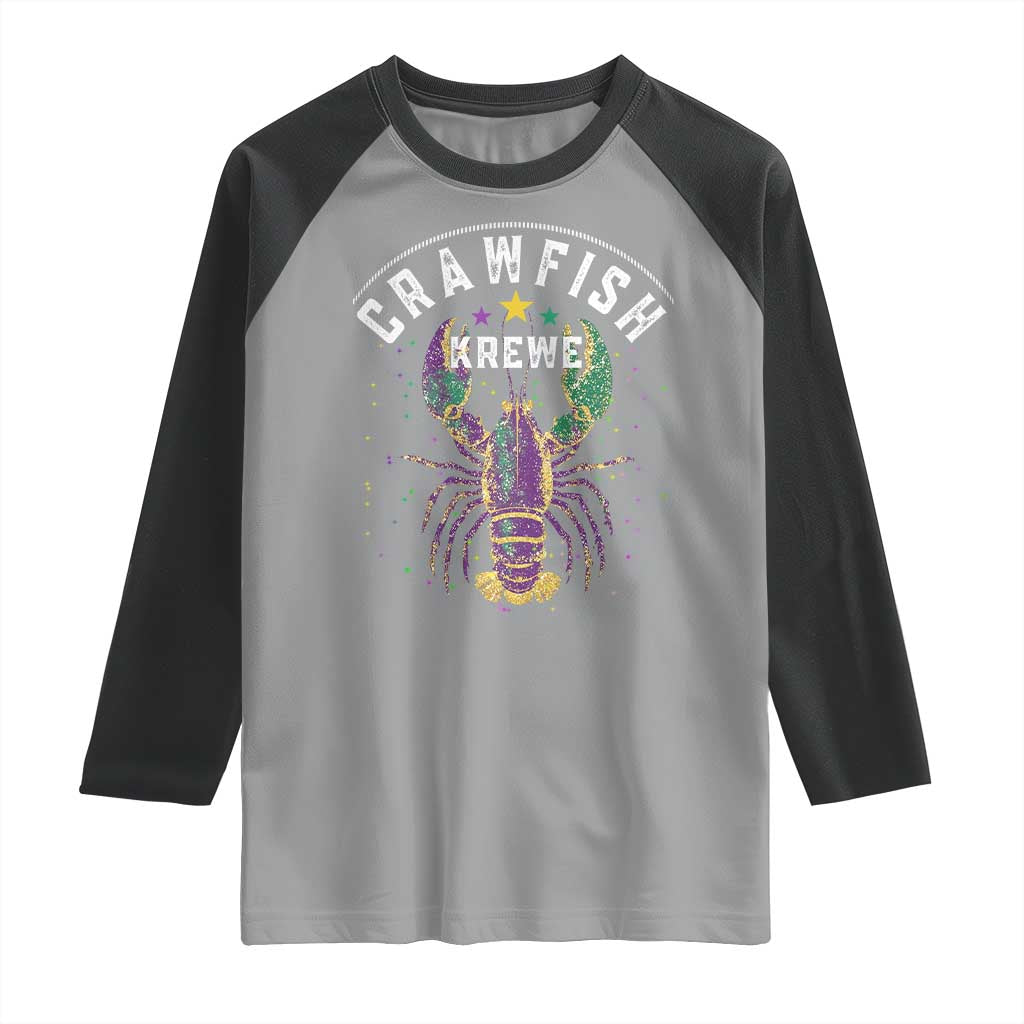 Funny Cajun Crawfish Boil Mardi Gras Raglan Shirt Crawfish Krewe